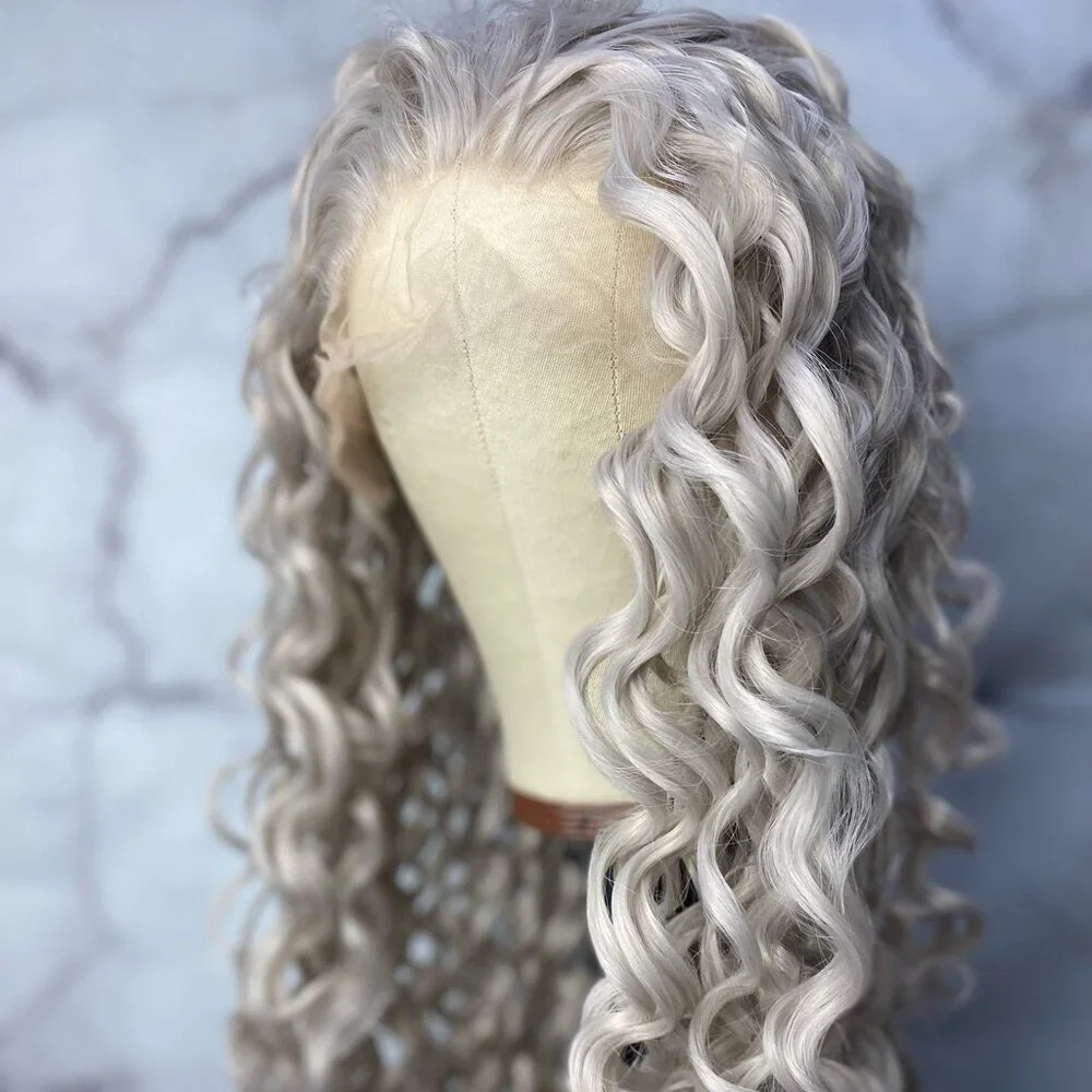 Silver Grey Lace Front  Wig